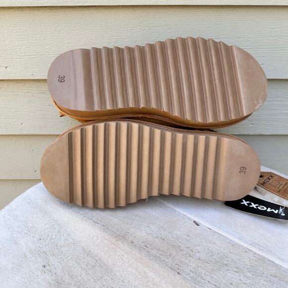 Mexx Womens Size 7.5 US Suede Shearling Boot Chestnut Fur Lined Ankle Platform - Picture 10 of 10